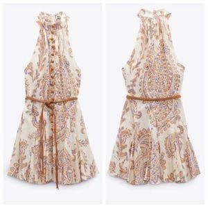 PAISLEY PRINT SLEEVELESS RESORT DRESS